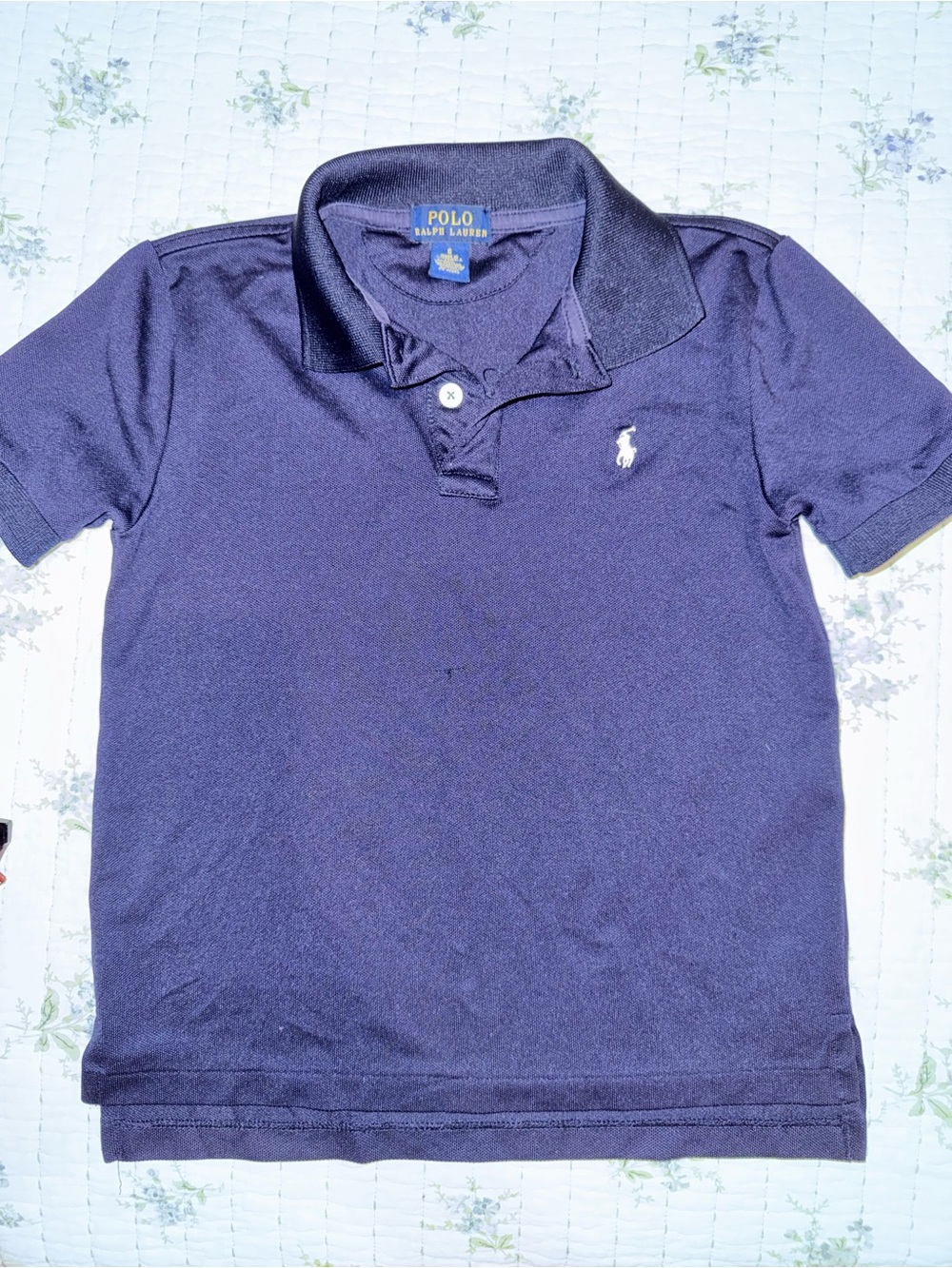 Polo Ralph Lauren Boys Navy Performance Polo Shirt Size 6 Uniform